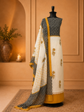 Mustard Kota Doria Ethnic Suit Set